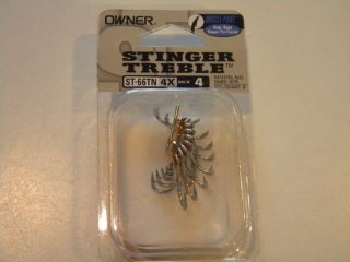 Stinger 4X Treble Hooks tin cutting point (Size 4) ST 66TN Tin NEW