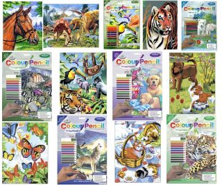 A5 PICTURES TO CHOOSE FROM COLOUR PENCIL BY NUMBERS ART KITS not paint