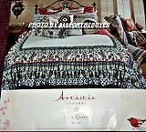 ARTISTIC ACCENTS KING SIZE WHITE PATCHWORK RUFFLED QUILT COMFORTER NEW