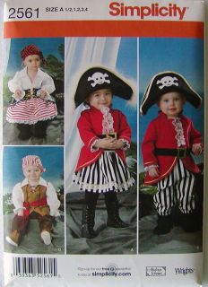 Simplicity Sewing Pattern 2561 Toddler Pirate Pirates Costumes