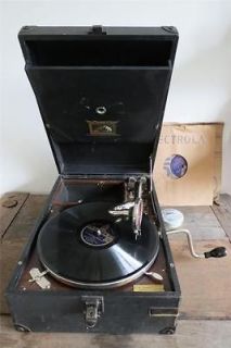 Antique Art Deco Masters Voice Gramaphone Gramophone Model 101 Wind Up