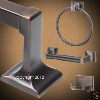Oil Rubbed Bronze Bathroom Hardware Accessory 4 Pc Set