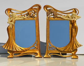 Matching Art Nouveau Style Table Mirrors MINT