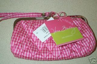 Vera Bradley Limited Pink Check Silk Wristlet
