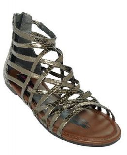 Material Girl Strappy Pewter Snakeskin Sandals NEW