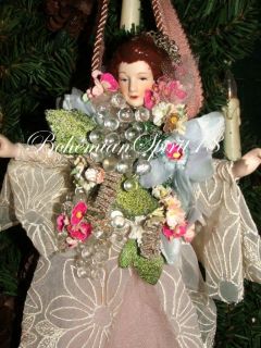 Arturo E.Reyna VICTORIAN STYLE LADY ANGEL Handmade Porcelain Ornament