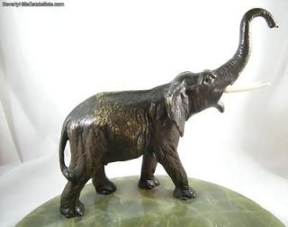 Beautiful Antique Vienna Bronze Elephant Onyx Tray