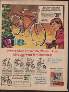 1965 WESTERN AUTO SONIC FLYER BIKE BICYCLE CHRISTMAS GALAXY