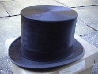 Superb Christys Black Silk Top Hat Sz 7¼ with Original Card box