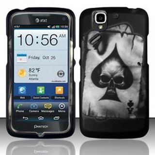 For Pantech Flex P8010 AT&T Hard Snap On Phone Case Cover Spade Skull
