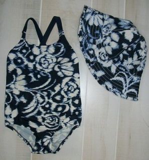 EUC Baby GAP 2/2T FIRST PARTY Navy Floral 1pc Swimsuit Bathing Suit