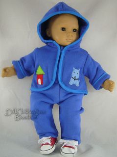 Apryl Doll Clothes for Bitty Baby BOY Twin Blue 2 Piece Sweatsuit SO