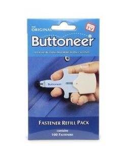 New Buttoneer Replacement Fasteners Refills 100 ct pack As Seen On TV