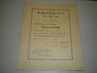 Oswald L. Bluege   Feb 8, 1946   Masonic Membership Certificate