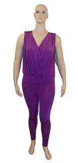 Womens Jumpsuit Plus 1X 2X Sleeveless Azalea Purple $74 