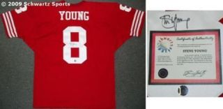 Steve Young Signed Throwback Red Custom Jersey