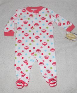 NEW Baby Sleep & Play Outfit with Sock Monkey Theme #10389