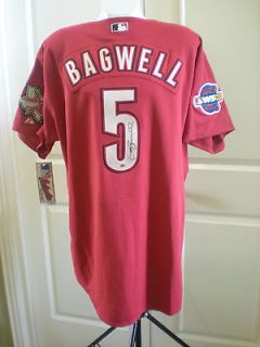 Jeff Bagwell signed Tristar Houston Astros jersey game un used bat