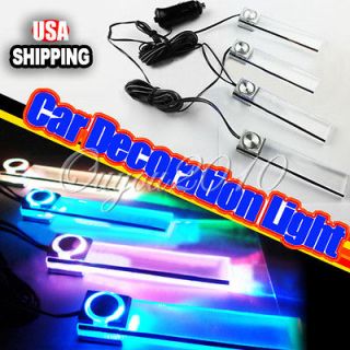 Car Charge 4In1 LED Interior Decoration Floor 7Color Change Light Lamp