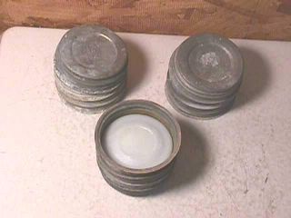 12 Used Zinc Ball Canning Lids