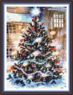 Christmas Tree Cross Stitch Chart   10 x 13  Xmas/DMC Colours