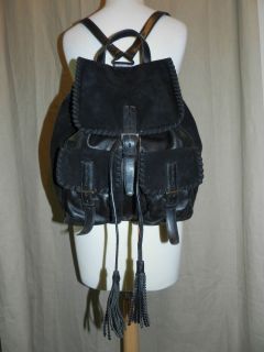 Awesome Black PRADA Suede and Leather Backpack