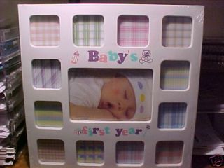 BABYS FIRST 1ST YEAR PICTURE FRAME white