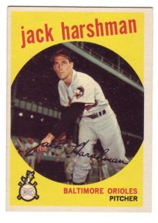 1959 Topps #475 Jack Harshman Baltimore Orioles