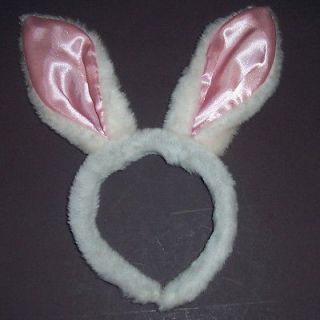 Bunny Ears Pink White Rabbit Costume Easter Adult Child Headband Furry