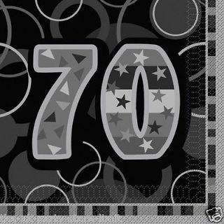 70th Birthday Party Items, balloons, banners, napkins, cups &more