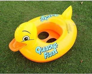 US SHIPPING Inflatable Baby Infant Kids Swim Pool Duck Boat Ring Raft