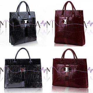 OL Lady Women Crocodile Pattern Hobo Handbag Tote Bags 2 Size 2 Color