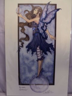 Amy Brown Print 11x17 Fairy Faery Art Bubble Balancer Blue Blower