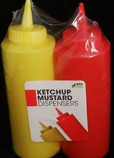 pc. BBQ Condiment Squeeze Bottles Mustard and Ketchup