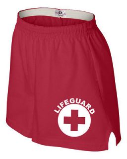 Badger Ladies Red Lifeguard Shorts, Choose from 5 sizes XS XL, Uniform