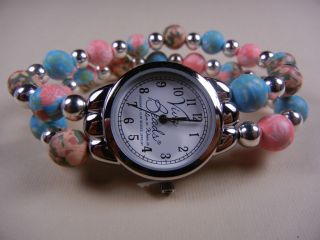 Viva Beads Coral Reef Classic Round Silver Ball Watch