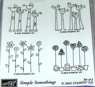 Up SIMPLE SOMETHINGS Stamp Set Flowers Baby Stroller Birds Topiary