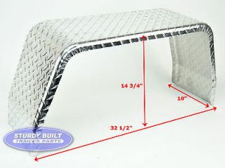 Utility Trailer Fender Square Aluminum Diamond Plate 10 x 32 x 14