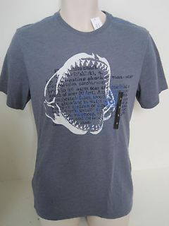 BANANA REPUBLIC Mens Blue Great White Shark Graphic T shirt S & M NWT
