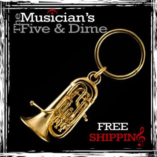 NEW 24K Gold Besson Euphonium Keychain   Music Gifts Jewelry