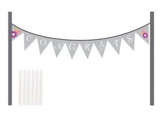 do Bridal Shower Congrats Cake Banner Kit with Candles