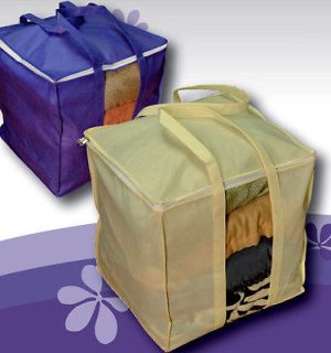 Purple 2 Handles Underbed Clothes Storage Bag Quilt Container.0