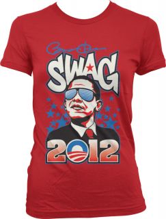 Barack Obama SWAG 2012 America President Juniors Girls ShirtSwagger