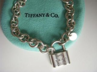 Tiffany & Co. Sterling Silver 1837 Lock Padlock Chain Link Bracelet