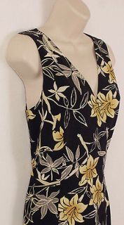 Tommy Bahama Womens 100% Silk Floral Sleeveless Tieable Front Dress Sz