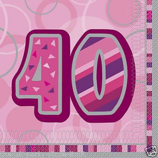 40th Birthday Party Items, balloons, banners, napkins, plates & more