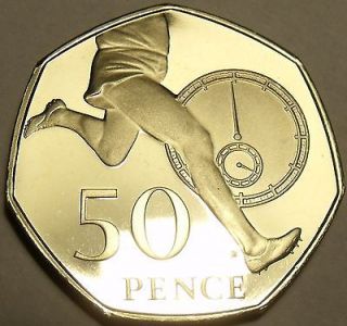 BRITAIN 2004 50 PENCE~ROGER BANNISTER~THE 4 MINUTE MILE~FREE SHIP