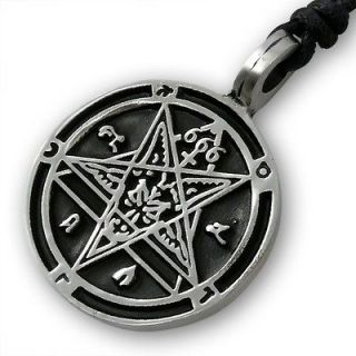 PENDANT SIGIL OF BAPHOMET pewter necklace goThic Satan Charm Black