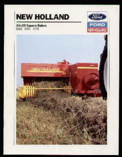 New Holland 565 570 575 Baler Brochure Catalog 1988 Square Bales