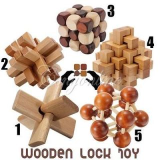 Wooden Adult Children Intelligence Education Puzzle Lock Toy
